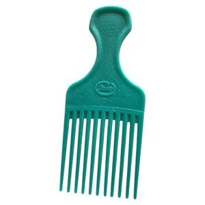 Vintage Goody USA Hair Pick‎ Lift Plastic Croc Textured 6.5 In Teal
